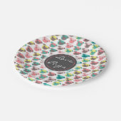 愛らしい「ラブプグ」カラフルパグイラストレーション ペーパープレート (アングル)