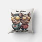 愛らしい「最高の友人」豚の枕 クッション (裏面)