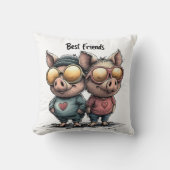 愛らしい「最高の友人」豚の枕 クッション (正面)