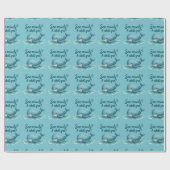 愛らしい「海のように?鯨のパンか?」 海デザイン ラッピングペーパー (フラット)