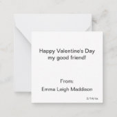 愛らしい「私のものにして」スカンク教室バレンタイン ノートカード (裏面)