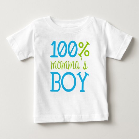 愛らしい「100%ママの少年」Tシャツ ベビーTシャツ (正面)