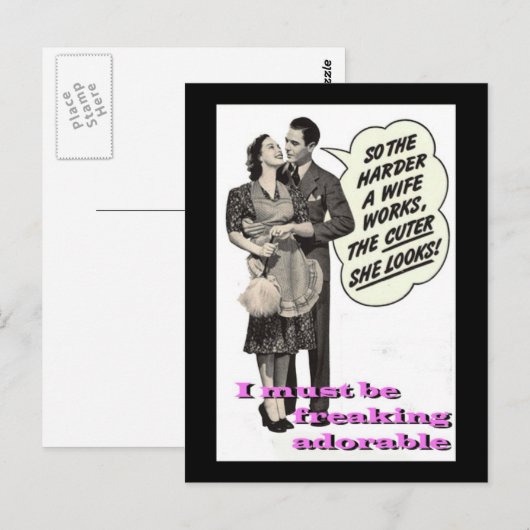 "愛らしい" Freakin ポストカード (正面/裏面)