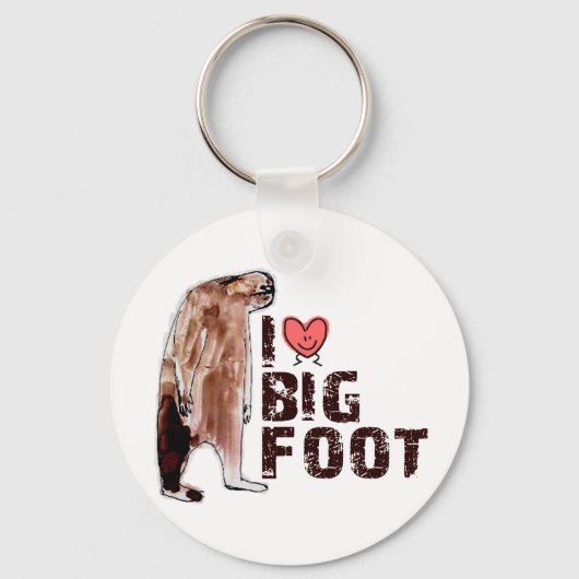 愛らしい!I LOVE <3 BIGFOOTデザインFinding Bigfoot キーホルダー (正面)