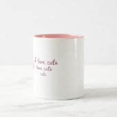 愛らしい「I Love Cats」ソフト ツートーンマグカップ (中央)