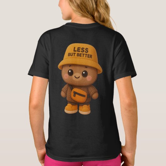 愛らしい「Less But Better」ベア Tシャツ (裏面)