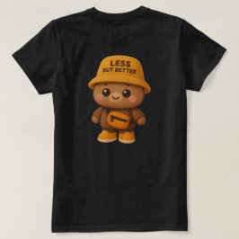 愛らしい「Less But Better」ベアTシャツ Tシャツ