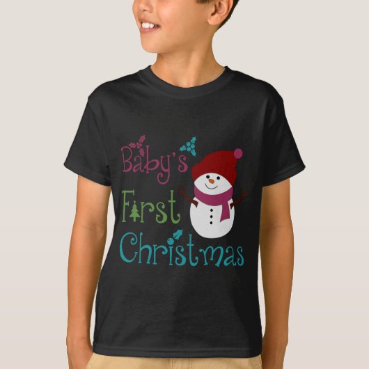 愛らしいBabys初めてのクリスマス Tシャツ (正面)