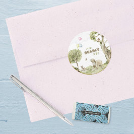 愛らしいbearly待ちクマの水の色ベビーシャワー ラウンドシール