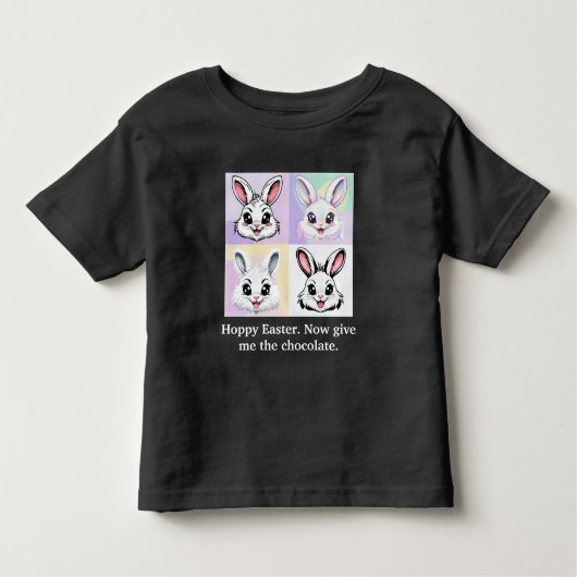 愛らしいBunnyヘッズチョコレート値リストのためのイースターギフト トドラーTシャツ (正面)
