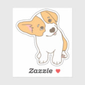 愛らしいCocked耳のウェルシュコーギースケッチ シール (シート)