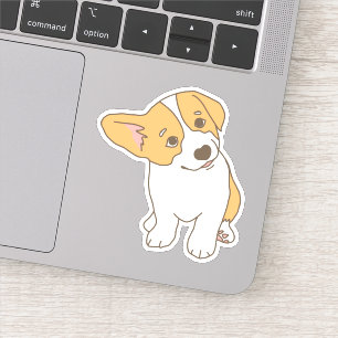 愛らしいCocked耳のウェルシュコーギースケッチ シール