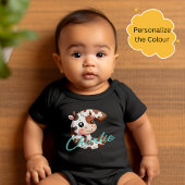 愛らしいCow Letter Cベビー服(名前をカスタムする付き) ベビーボディスーツ