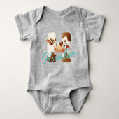 愛らしいCow Letter Hベビー服と名前をカスタムする ベビーボディスーツ (正面)