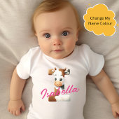 愛らしいCow Letter Iベビー服と名前をカスタムする ベビーボディスーツ