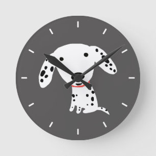 愛らしいDalmatian小犬のかわいい動物愛好家 ラウンド壁時計
