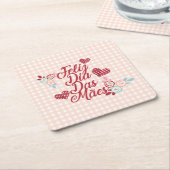 愛らしいFeliz Dia Das Mães |のコースター スクエアペーパーコースター (アングル)