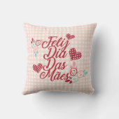 愛らしいFeliz Dia Das Mães |の装飾用クッション クッション (裏面)