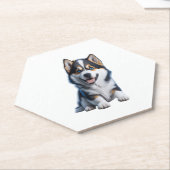 愛らしいHDアラスカンマラムートパピーポートレート- Embr ペーパーコースター (アングル)