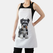 愛らしいHDミニチュアシュナウザーパピーポートレート- E エプロン (インサイチュ)