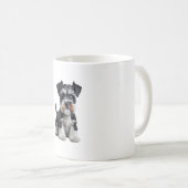 愛らしいHDミニチュアシュナウザーパピーポートレート- E コーヒーマグカップ (正面右)