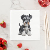 愛らしいHDミニチュアシュナウザーパピーポートレート- E スタンダードランチョンナプキン (インサイチュ)