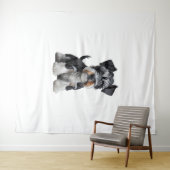 愛らしいHDミニチュアシュナウザーパピーポートレート- E タペストリー (インサイチュ(横))