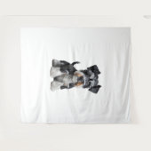 愛らしいHDミニチュアシュナウザーパピーポートレート- E タペストリー (正面(横))