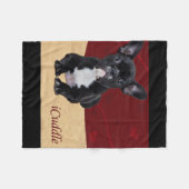 愛らしいiCuddleのフレンチ・ブルドッグ フリースブランケット (正面(横))