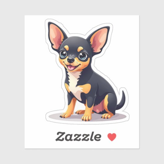 愛らしいIsometric Chihuahuaよくはしゃぐ、Pup、Small シール (シート)