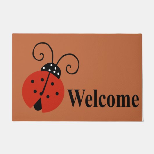 愛らしいLadyBugデザインマット、昆虫 ドアマット (正面)