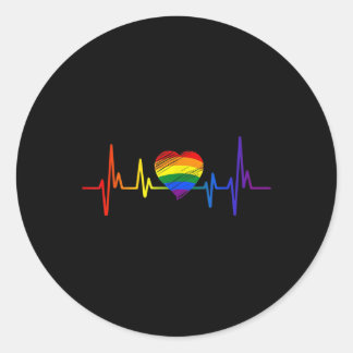 愛らしいLGBTゲイプライドハートビートレズゲイラブ ラウンドシール