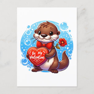 愛らしいOtter Be My Valentine ポストカード