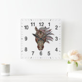 愛らしいpfergekopfによって金属で処理される馬頭部 スクエア壁時計 (ホーム)