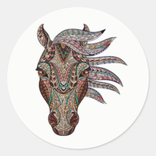 愛らしいpfergekopf金属化された馬頭 ラウンドシール (正面)