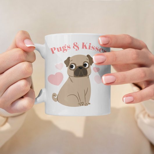 愛らしいPug「Pugs and Pults」のキスカスタム写真 コーヒーマグカップ