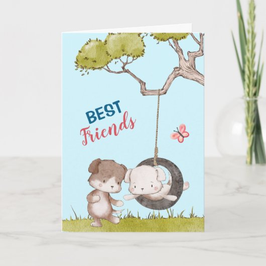 愛らしいPupsの友最高の達のサポート カード (正面)