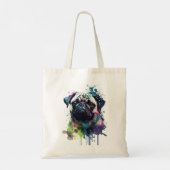 愛らしいY colorido de pug トートバッグ (裏面)
