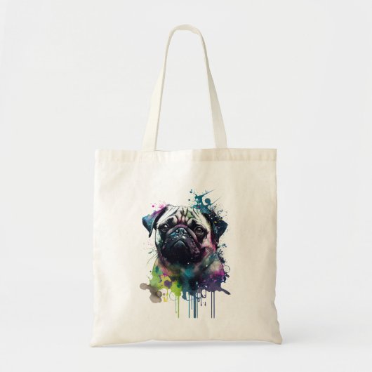 愛らしいY colorido de pug トートバッグ (正面)