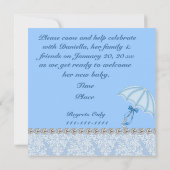 愛らしきらきら光るいベビーシャワー招待状少年 招待状 (裏面)