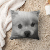 愛らしくかわいいポメラニア犬の子犬のモノグラム クッション (ブランケット)