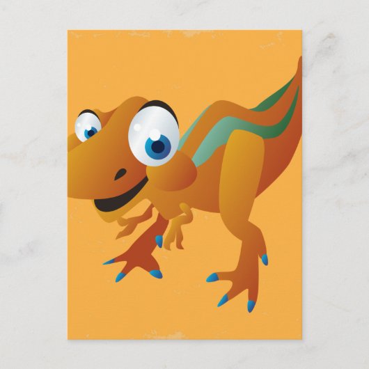 愛らしくカラフルな恐竜 ポストカード (正面)