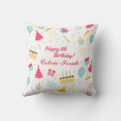 愛らしくパーソナライズなハッピーバースデーの装飾用クッション クッション (裏面)