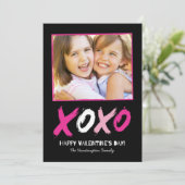 愛らしくブラシ仕上げられたバレンタインの写真カード シーズンカード (スタンド正面)