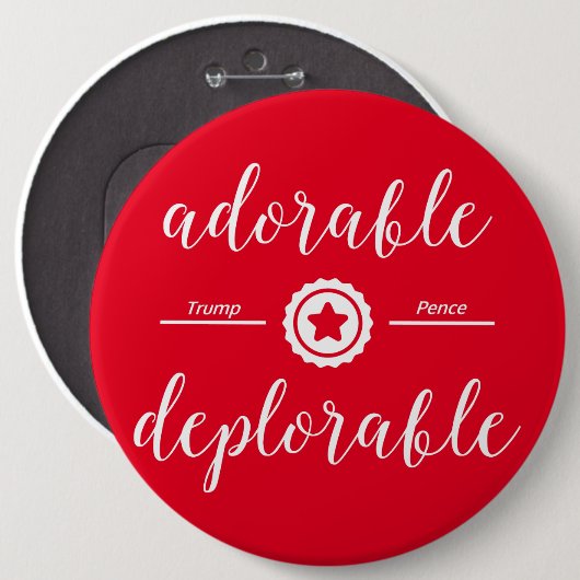 愛らしく嘆かわしい政治ボタンPinの白 缶バッジ (正面&裏面)