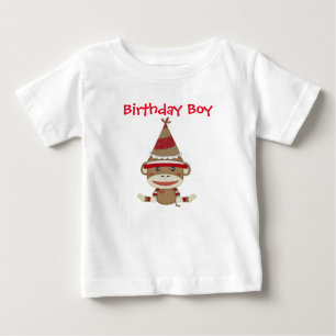 愛らしく素朴でカスタムなソックス猿のパーティーのワイシャツ ベビーTシャツ
