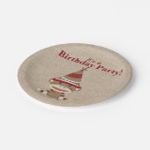 愛らしく素朴でカスタムなソックス猿のパーティー ペーパープレート (アングル)