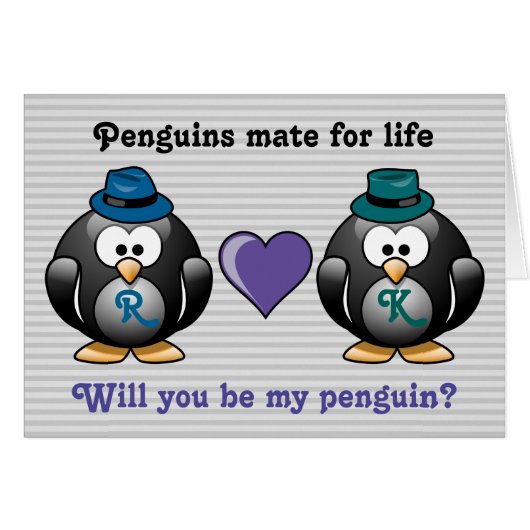 愛らしく陽気なペンギン2の新郎愛ハートの帽子 (正面横)