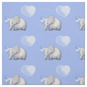 愛らしく青いポルカのハート象のベビーの子供部屋 ファブリック (見本)