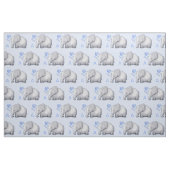 愛らしく青いモノグラム象の男の赤ちゃんの子供部屋 ファブリック (ファットクウォーター)